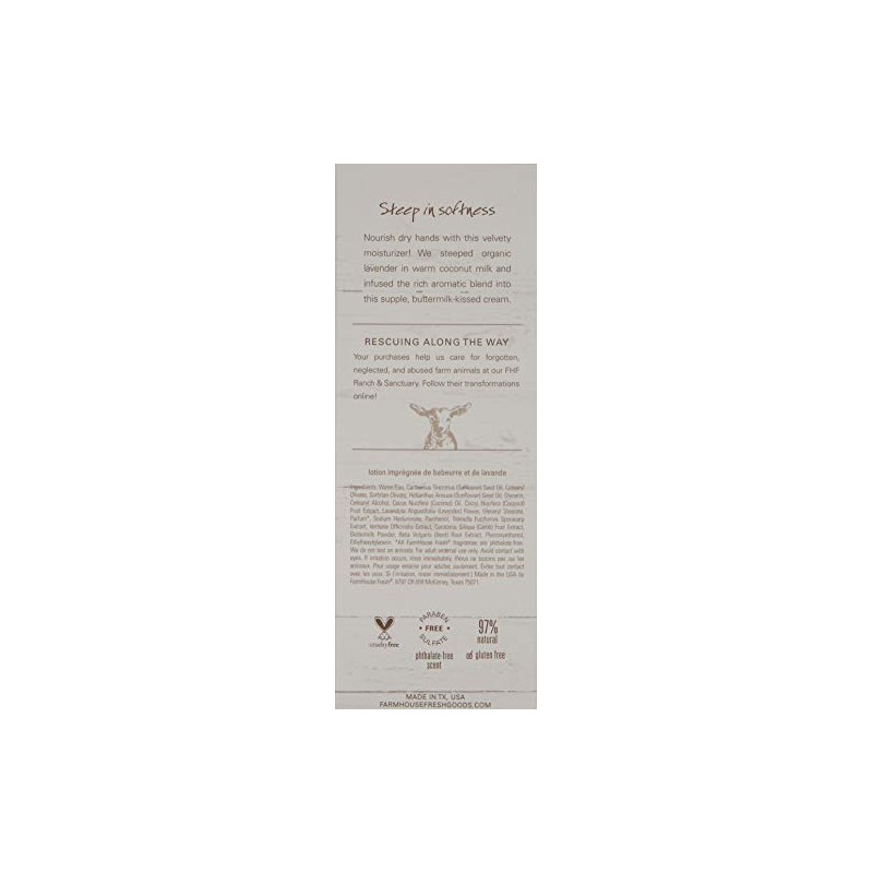 Farmhouse Fresh Buttermilk Lavender Steeped Milk Lotion, 2.4 Ounce