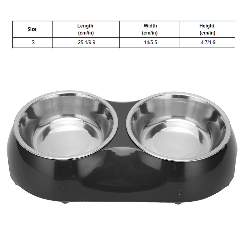 Stainless Steel Nonslip Double Pet Bowls Household Food Water Feeder
