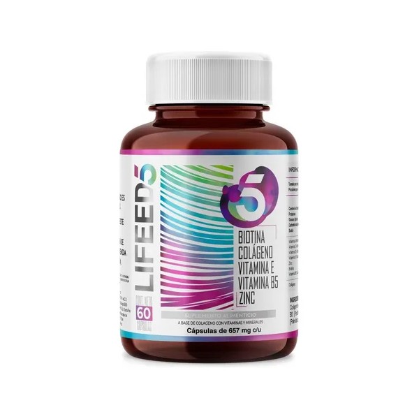 Suplemento en cápsula Lifeed5 Biotina y Colágeno Vitamina E x