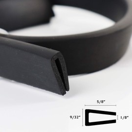 Car Door Protector Fits Edge 1/8" Push on Rubber Edge Trim for Car Doors and Windows,Against Extreme Weather Damage,Stop Wind and Water,Black (6.5ft)