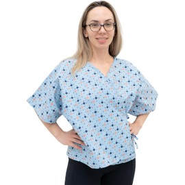 AMU Solutions 3 Pack - Mammography Gown - Washable Mammography Cape - Waist Length Mammography Patient Gown One Size Fits All Blue