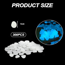 CPYJW Pack of 300 Luminous Stones, Luminous Stones, Garden, Solar White Luminous Stone for Garden, Walkway, Garden, Decorative Stones for Walkways, Outdoor Decoration, Aquarium, Path, Lawn, Garden