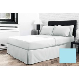 Small Single Bed 2'6" x 6'3" (30" x 75") Pleated BASE PLATFORM VALANCE Sheet (UNDER MATTRESS) (Duck Egg Blue)