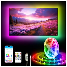 DAYBETTER 16.4 FT LED Lights for Bedroom, LED Strip Lights RGB 5050 Color Changing with App Control Remote, Color Changing Music Sync LED Strip for Bedroom,Gaming Living Room, Home Decoration