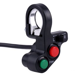 Handlebar Control Switch Qiilu Handlebar Mount Switch for Motorcycles with 3 Buttons for Headlight, Flashing Light and Horn for Motorcycles, Scooters and ATV with a Handlebar Diameter of 22 mm