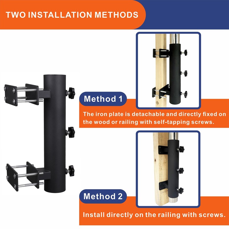 VANROUG Heavy Duty Parasol Holder Patio Umbrella Stand Mount Umbrella