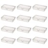LJY 12 Pieces Rectangular Empty Mini Clear Plastic Organizer Storage