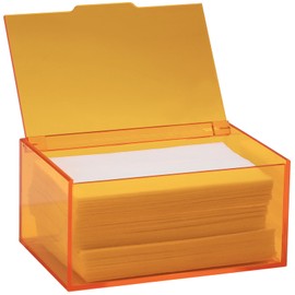 rejomiik Acrylic Dryer Sheet Holder, Dryer Sheets Container Box for Laundry Room Organize Storage, Dispenser for Fabric Softener, Dryer Balls, Orange