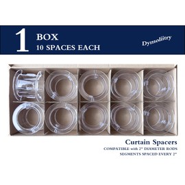 Dymoliitry Curtain Spacers(10 Spacers) - Finials for Drapes - Curtain Rings - Each Segment Measures 2″ - Fits up to 2″ Rod Diameter - Resist Deformation and Yellowing