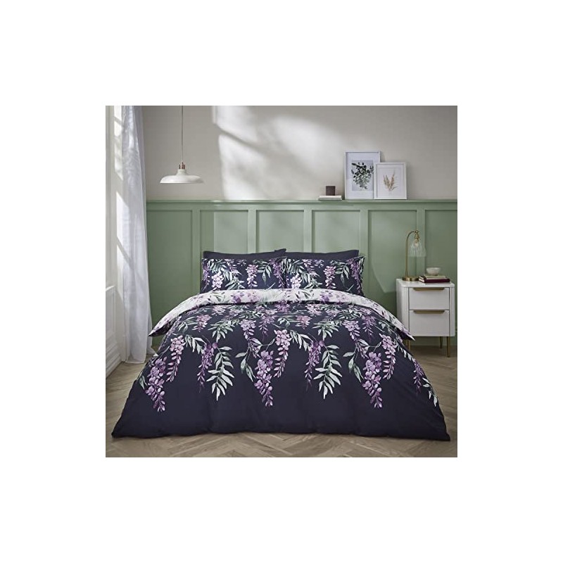 Catherine Lansfield Bedding Wisteria Single Duvet Cover Set with Pillowcase
