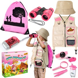 YOPINSAND Kids Explorer Kit & Bug Catcher Kit, Camping Gear for Kids, Outdoor Exploration Set with Vest & Hat, Ideal Outdoor Camping Adventure Toys for Boys Girls 3-12