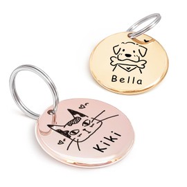 Diseño Original de Retrato para Placas de Identificación de Gato y Perro – Accesorios Personaliza...