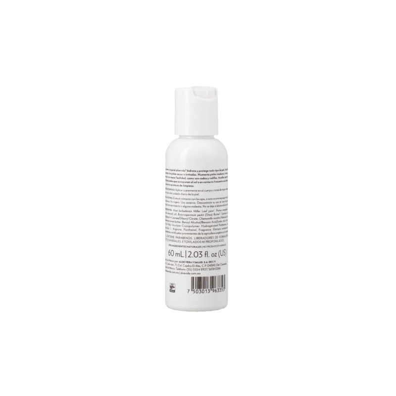 Aloevida Crema Corporal 75% Aloe Vera Orgánico - 60 ml