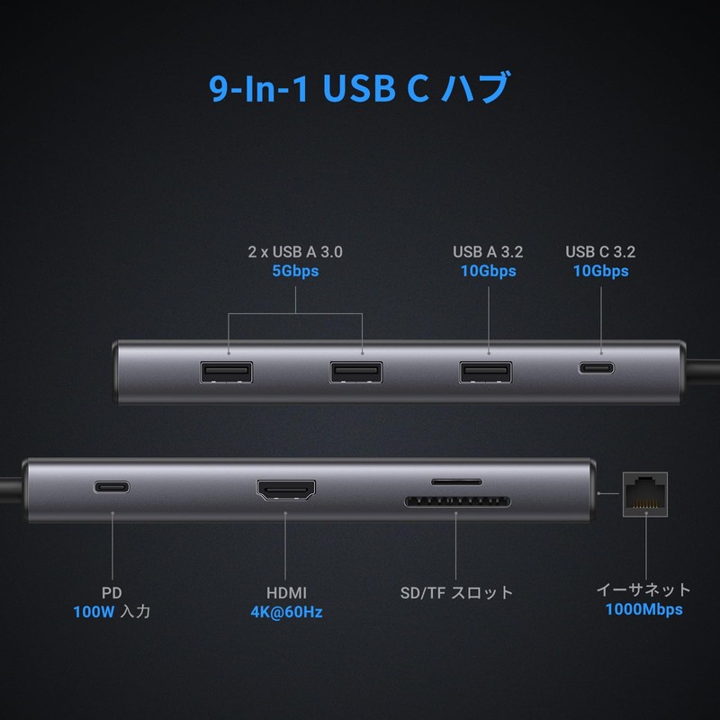UGREEN Revodok Pro 109-usb c Hub 9 in 1 10Gbps