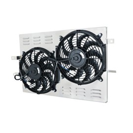 RADREPLA Aluminum Shroud Fan for 1997-2004 Ford Mustang GT SVT Cobra 4.6L 5.4L V8 Auto/Manual 2 X 12" Fans 1997 1998 1999 2000 2001 2002 2003 2004 97 98 99 00 01 02 03 04