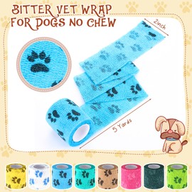 Threlaco 8 Rolls Pet Self Adhesive Bandage Wrap Bitter Vet Wrap Dog Bandage Pet Wrap Bandage Non Woven Tape for Dog Pet Cat Horses Birds Animals, 8 Colors