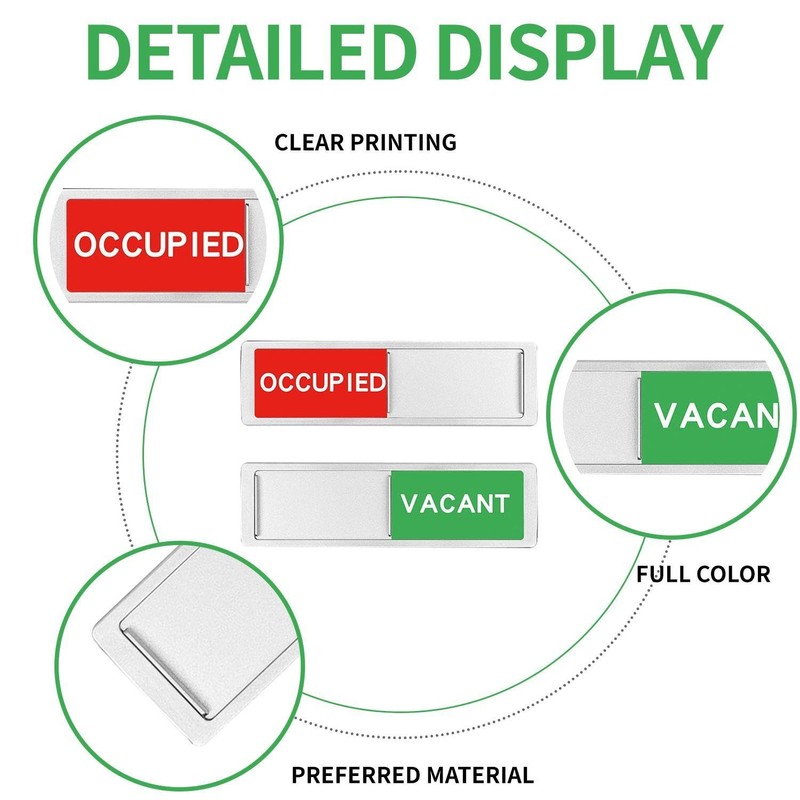 2 Piece Used Status Sign Magnets, Vacant Usage Sign, Suitable
