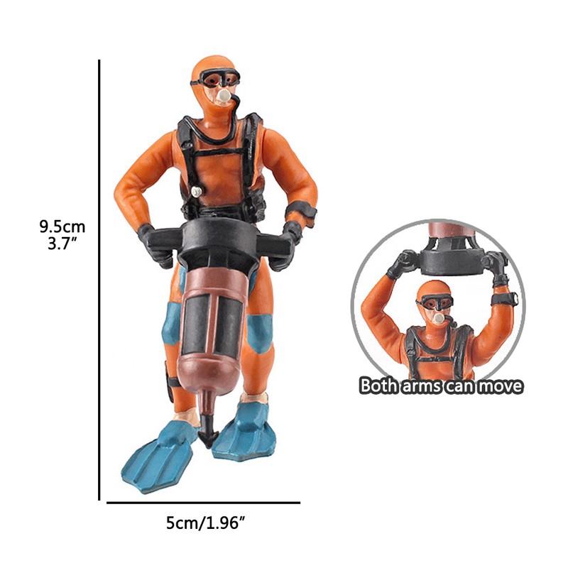4Pcs Mini Diver Figurines Model Simulation Underwater Adventure Diver Figure