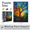 ‌1000 Piece Jigsaw Puzzle Tree of Life Stained Glass Art,