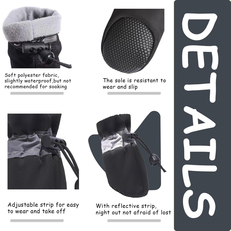 4 Pcs Non-Slip Waterproof Dog Boots | Soft Paw Protectors