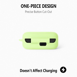 Geiomoo Soft Flexible Silicone Case for Sony WF-C510, Scratch Resistant Protective Cover with Carabiner (Luminous Green)