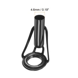 PATIKIL 4.6mm Tube Dia Fishing Rod Tips Repair Kit, 3pcs Stainless Steel Black Guide Ring for Saltwater Freshwater Fishing