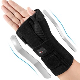 NEENCA Carpal Tunnel Wrist Brace Night Support, Adjustable Hand Support Brace with Splints for Arthritis, Tendonitis, Sprains, Injuries, Wrist Pain (XL/XXL/XXXL, Left Hand with Thumb)