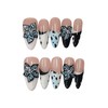 Press-On Nails, Almond Shape, Nude Pink with Rhinestone Accent, 10