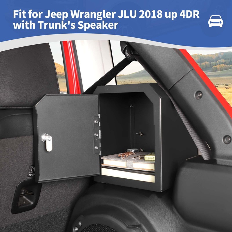 JOSHELA for Jeep JLU Right Side Trunk Safe Box with
