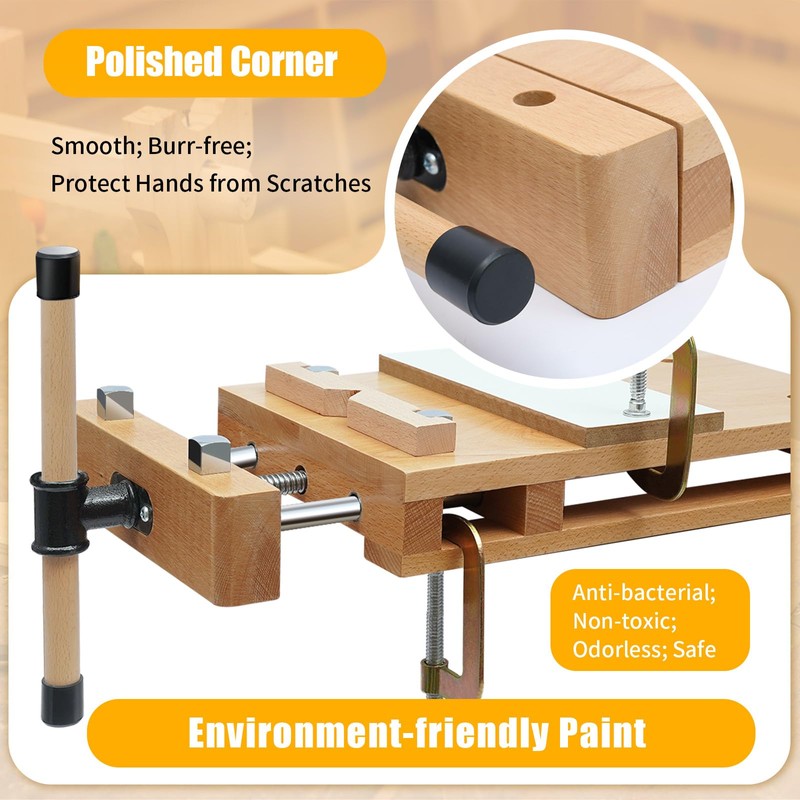 Woodworking Bench Vise Hard Wood Vise Portable Wood Workbench with