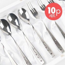 Hanil Stainless Modern Tree Teaspoon and Fork Set 10P / 한일스텐레스 모던트리 티스푼포크세트 10P