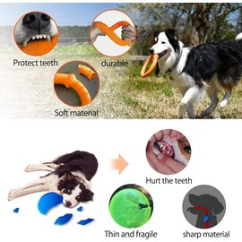 LaRoo Dog Toys for Aggressive Chewers,【Floatable】 Dog Flying Disc,【3 Sizes】 Dog Tug Toy, Interactive Dog Toys, Dog Ring Toy, Tug of War Dog Toy, Funny Dog Toys, Dog Teething Toys for Catch, Fetch