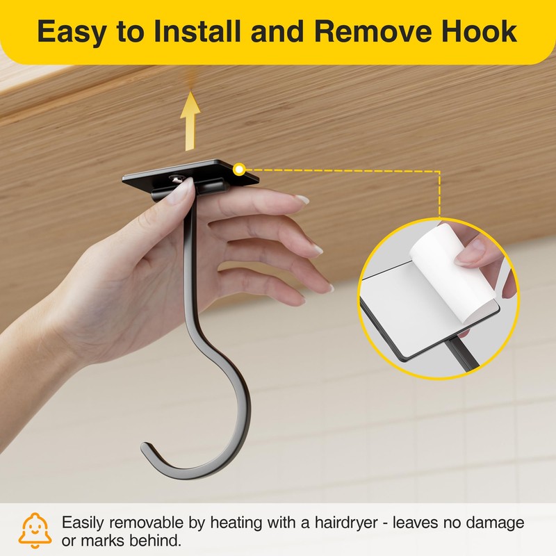 Adhesive Banana Hanger Under Cabinet: 2 Pack Sticky Banana Hooks