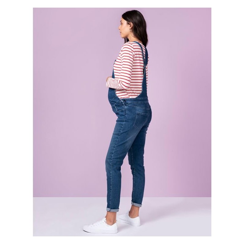 Seraphine TRAVIS Women's Maternity Denim Overalls, blue