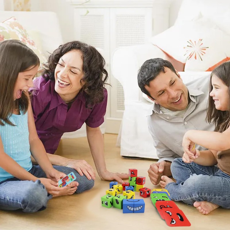 MYLERCT 16 Stück Bausteine Rubiks, Emoji Rubiks Cube, Pädagogisches Spielzeug,