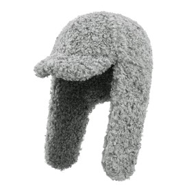 Clakllie Aviator Trapper Hats for Women Eskimo Trooper Hat Russian Ushanka Caps Ski Baseball Hat with Earflap Visor,Gray