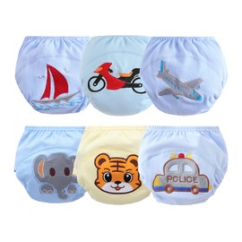 Orinery Pantalones de entrenamiento reutilizables de algodón para bebé, unisex, para ir al baño, ropa interior transpirable, paquete de 6 (NK004-B, 2-3T)