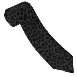 Yilad Leopard Tie For Men Funny Neckties Men's Tie Formal Party Business Wedding Ties (Leopard Black and Dark Green)