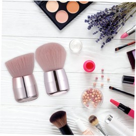 FOMIYES 2pcs Mushroom Shape Makeup Brush Set Face Powder Brush for Blush Foundation Soft Synthetic Fiber Travel Makeup Tools