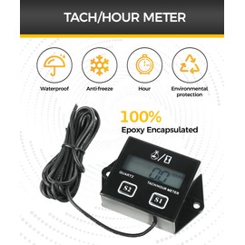 UBOG Tachometer,Small Engine Tachometer,Car Accessories Tachometer for Small Engines,Motorcycle Tachometer,Waterproof Inductive Tachometer for Chainsaw Marine ATV Motorcycle UTV Engine Lawn Mower