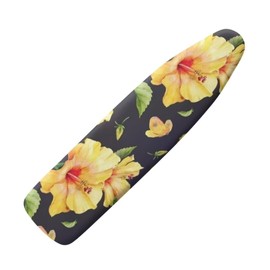 Jeiento Yellow Hibiscus Ironing Board Cover Floral Ironing Board Protective Replacement Covers for Ironing Board Non-Slip Hook and Loop Fasteners,15x54