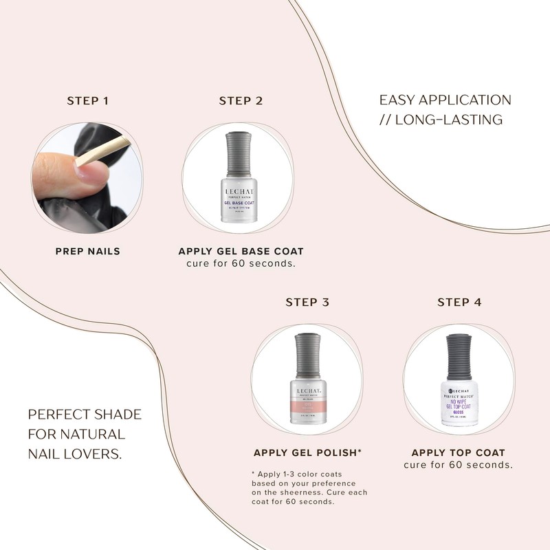 LECHAT Perfect Match Paloma, Sheer Pink Nude Gel Polish &