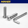 MINHER M5 x 35mm 20Pcs Flat Head Hex Socket Cap