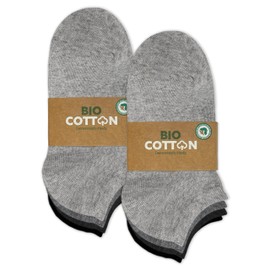 mehrstrumpf 8/12 Pairs Children's 100% Organic Cultivation Trainer Socks without Seam Skin-friendly Cotton (Model: Biolivia), 8 pairs (multi-grey)