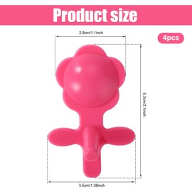 4pcs Replacement Stopper for Thermos Funtainer 16oz Stainless Steel Vacuum Insulated Bottle, Silicone Lid Plug with Flower Style Replacement Parts for Water Bottle (Pink)