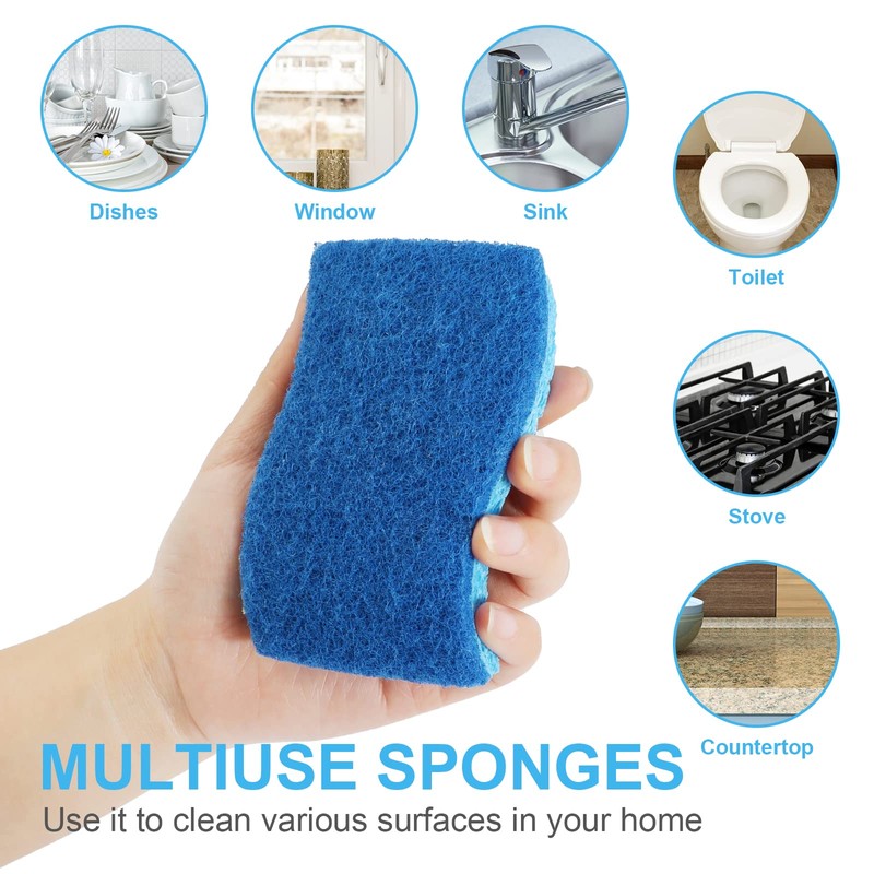 Eco Non-Scratch Kitchen Cellulose Sponges, Dual Side Dishwashing Eco Friendly