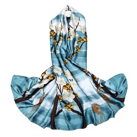 FAIRYGATE Silk Scarf Women's Scarves Fashionable Scarf Stole Silk Neckerchief Scarf for Spring Summer All Year Round, 42012