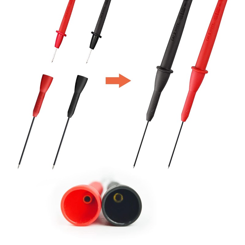 4 Pack 2mm Extended Needle Test Probes, 600V/10A Non-Destructive Multimeter