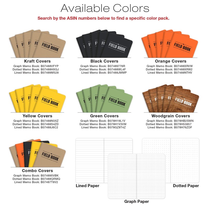 Elan Publishing Company Field Notebook/Pocket Journal - 3.5"x5.5" - Black