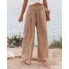 Vansha Women Summer High Waisted Cotton Linen Palazzo Pants Wide